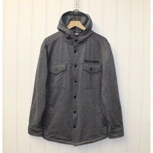 Harley Davidson Long Sleeve Snap Embroidered Hooded Knit Sweater Mens Size L